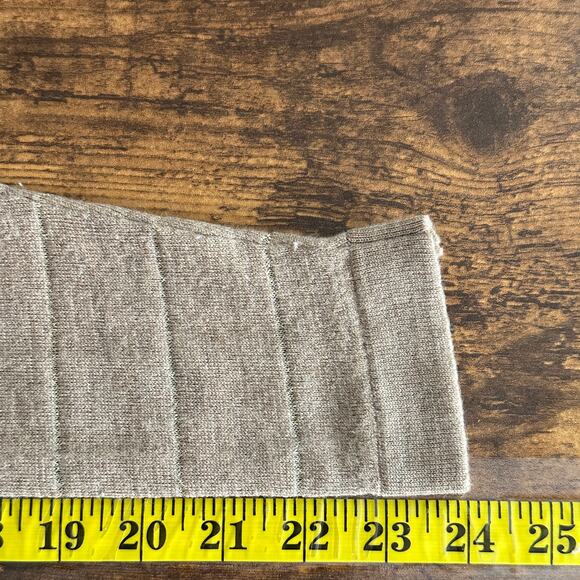 Banana Republic Merino Wool Sweater Large Tan Gold Stripe Quiet Luxury EUC - Picture 5 of 8